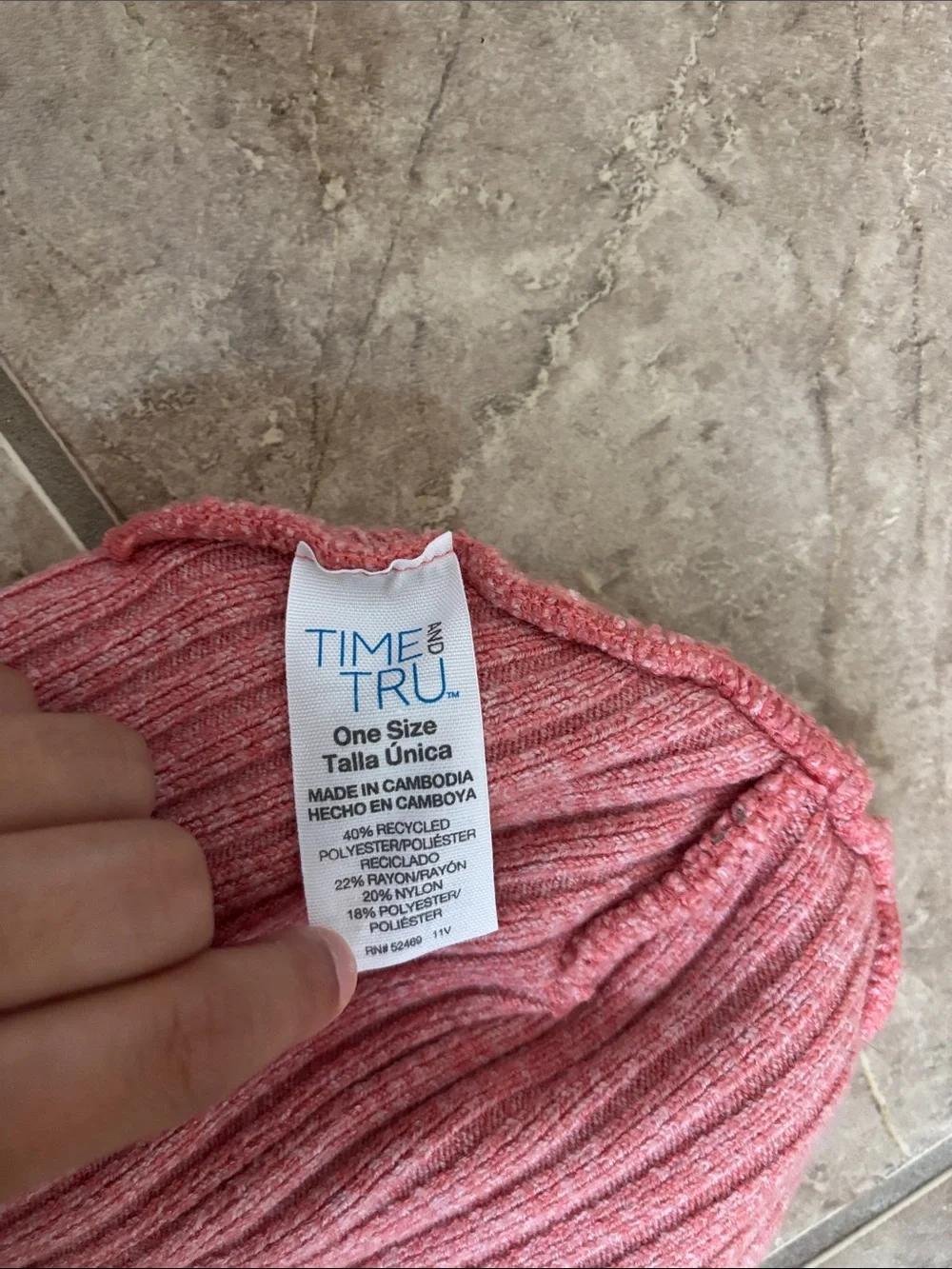 Time and Tru Pink Knit Beanie and Gloves Set